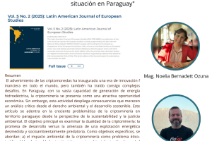 NUEVA PUBLICACIÓN DOCTORAL: Impacto de la Criptominería en Paraguay